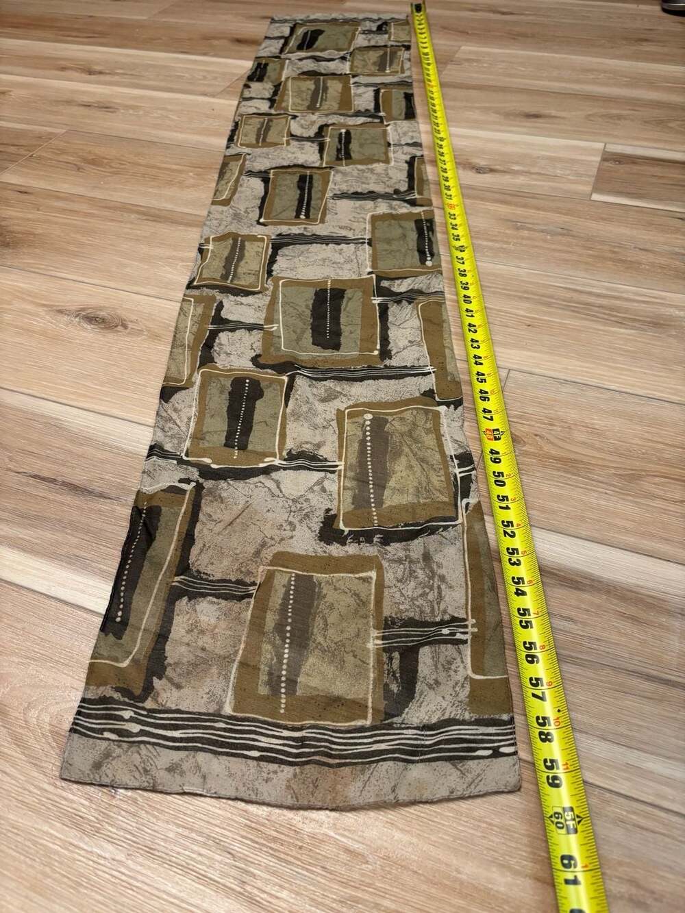 Vintage Abstract Geometric Print Silk Scarf - Picture 3 of 3